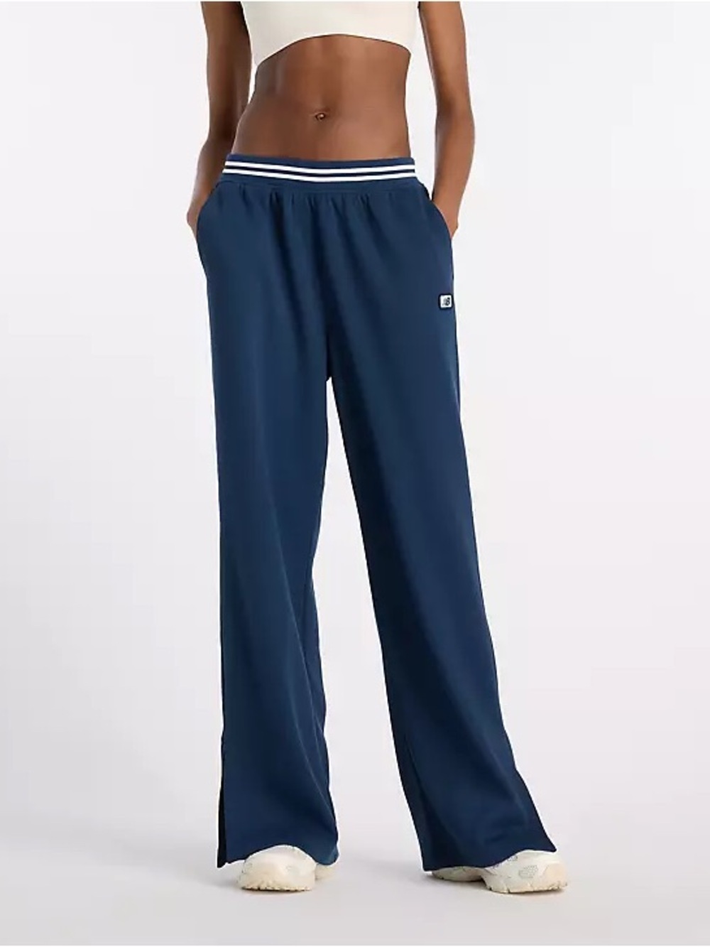 New Balance Track Pants Blue White Striped Waist Women’s Size S